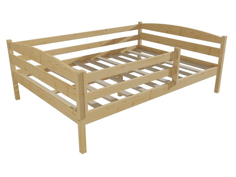 eoshop Detská posteľ DP 020 XL so zábranou (Rozmer: 140 x 200 cm, Farba dreva: bezfarebný lak)